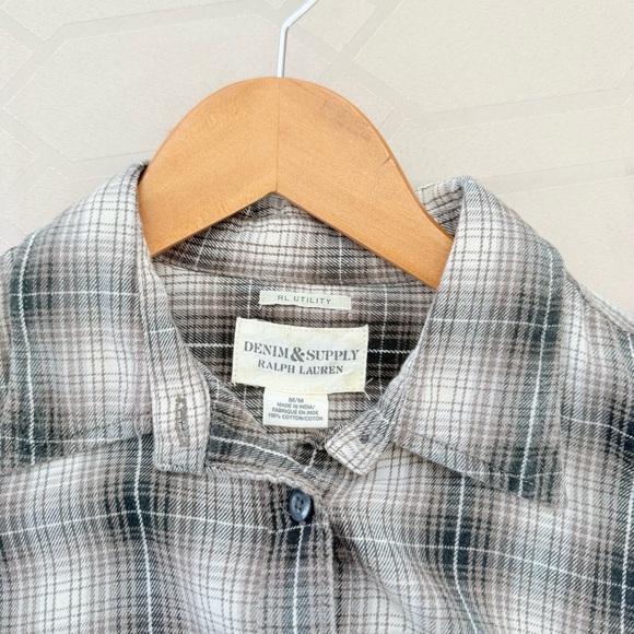 Denim & Supply by Ralph Lauren Women RL Utility Plaid Button-Up Shirt Size M - Picture 3 of 6